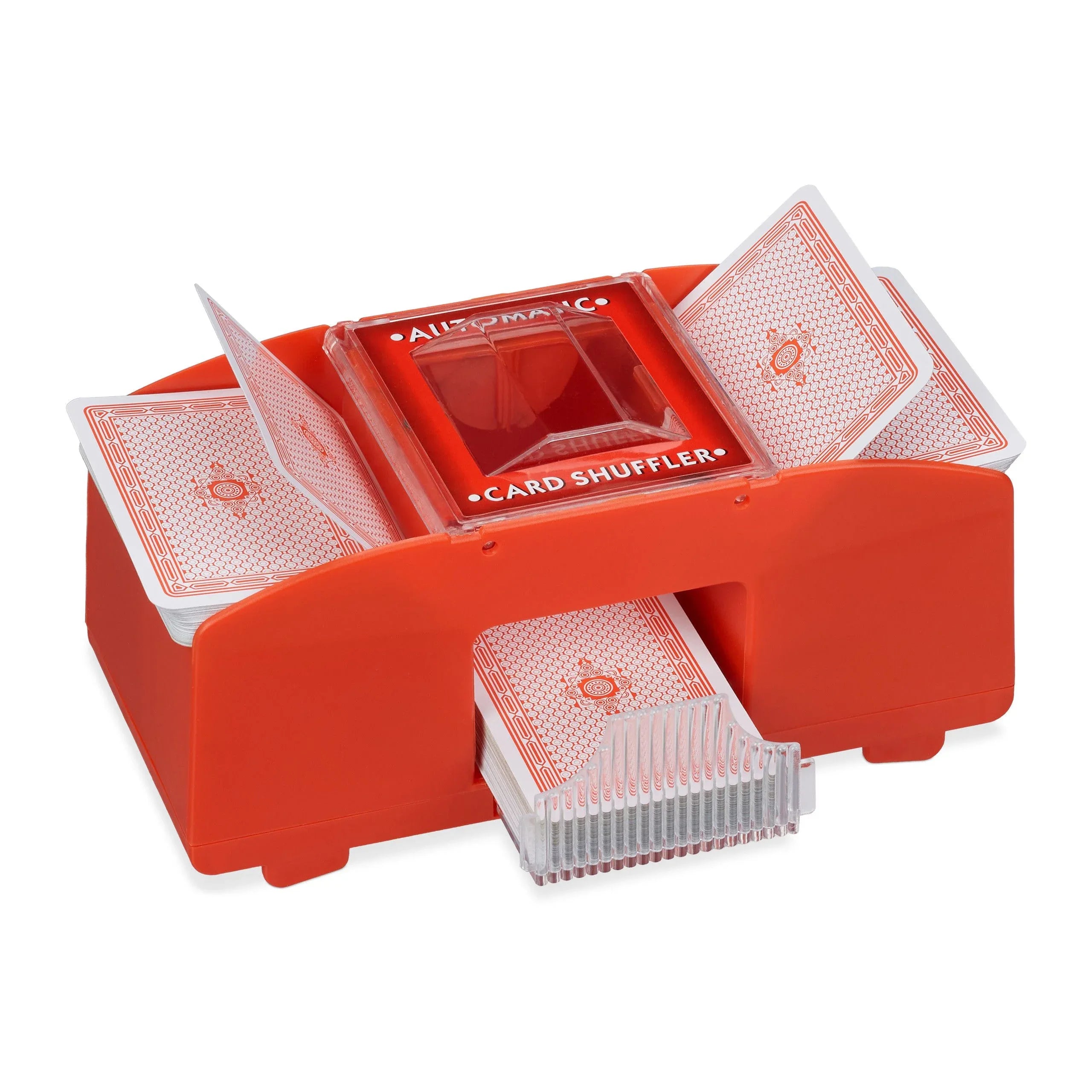 Automatic Electric Card Shuffler Machine for 2 Decks in Red - Gomix Brands Outlet